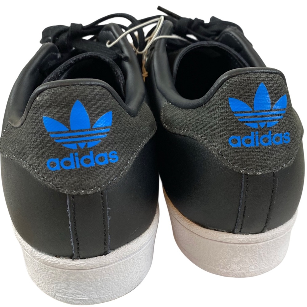 Adidas Superstar Shoes Mens 8 Denim Pack Black Leather Sneaker Classic NEW - Picture 6 of 7